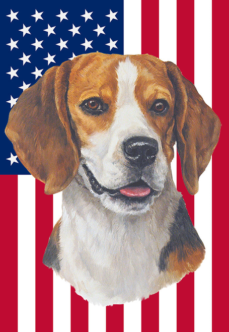 Beagle - Best of Breed American Flags House and Garden Size